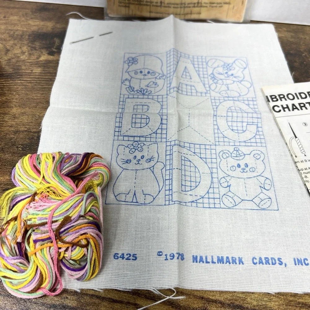 Caron‎ Hallmark Baby Embroidery Kit Vintage 1978 Made In USA Personalized Sweet